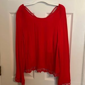 H&M Coachella Collection Blouse red/orange Size 8 New W/Tags